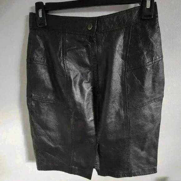 Morningside Dresses & Skirts - Beautiful Vintage Morningside Black REAL Leather Women's Skirt Size 10